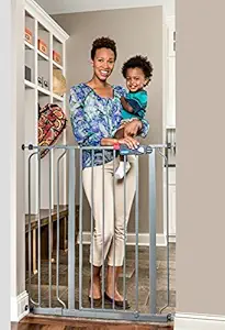 Regalo Easy Step 104 cm Extra Tall Walk Thru Baby Safety Gate (Platinum)