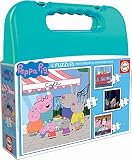 Maleta con 4 puzzles progresivos de peppa pig