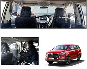 WolkomHome Isolation Partition Curtain & Protective Transparent PVC Car Safe Protector Full Rear Side Divider Film for Toyota Innova Crysta 2016