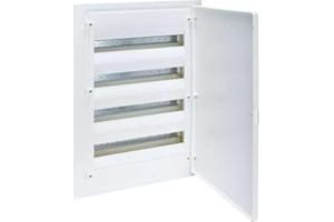 HAGER Caja empotrable golf serie VF, 4 filas, 72M, puerta blanca, regleta QC y chasis