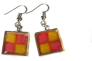 MIXED UP DOLLY Battenberg Earrings
