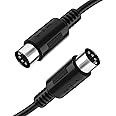 Ancable MIDI Cable 5 Pin DIN Male to Male for MIDI Controller 5M, Midi Cable Compatible with Synthesizer, Piano Keyboard, Sequencer, Electronic Drums, Effect Processor, Sampler, Multi-Effect Pedal