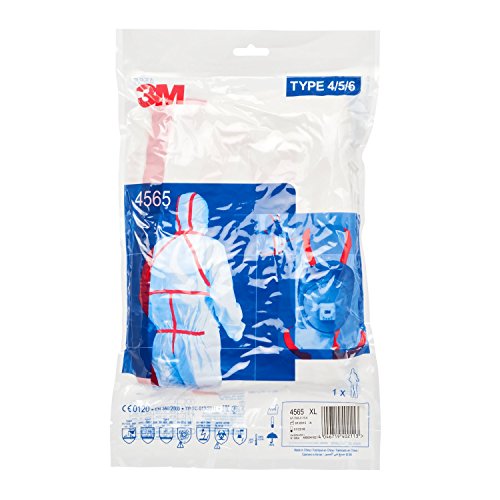 3M Schutzanzug 4565XL, Typ 4/5/6, Gr. XL, weiss+rot - 6