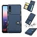 Produktbild JiuRui Zubehör Huawi P20 Pro, Horizontale Flip Folio Case Brushed Stoff Textur Pouch Case mit Wallet & Holder (Color : Blue)