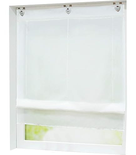 Tenda A Pacchetto Bente Bianca Semitrasparente - 60x140 Cm, Con Occhielli E Ganci, Cotone E Poliestere - Foto 3