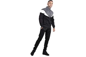 AARHON Mens Boys SPATTED/STRIPE/BANDAGE TAPE/TRICOT ZIP/SPLICED PANEL/WHITE TAPE FUNNEL/CONTRAST STRIPE TRACKSUIT