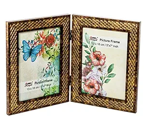 AJANTA ROYAL Joint Couple Table Photo Frame Insert (Golden) - 5 x 7 - A-27 (B-55)