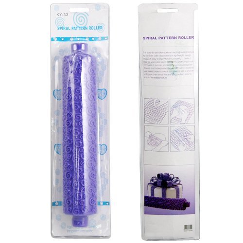 Lilablaue SpiNudelholz mit Blumenmuster, mit Verpackung - 5