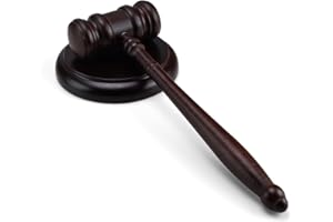 CBLDF Richter Hammer, Richter Hammer Holz mit Sockel, Hölzerner Auktionshammer Set, Ideal für Juroren, Konferenzen, Auktionen und Geschenke(Braun)