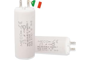 COPPERCART Lot de 2 condensateurs 2,5µF pour moteur de volet roulant – Connexion rapide Faston 2,8 mm – Remplacement pour SOMFY, SIMU – Fabrication italienne – Haute fiabilité