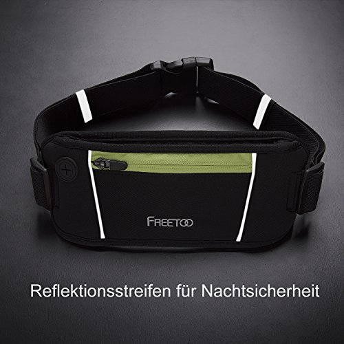 [Sport Hüfttasche] FREETOO Gürteltasche flache Bauchtasche mit Kopfhöreranlass passt alle Handys unter 5,5 Zoll MUST HAVE Accessoire für Damen und Herren auf Sport und Outdoor Aktivitäten anwenden - 4