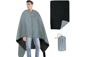 EUIEUT Camping Blanket Thermal with Polar Fleece Lining, 200x140cm Waterproof Thermal Blanket Portable Thickening Outdoor Blanket with Drawstring Bag for Cold Weather Camping Hiking Outdoor, Grey