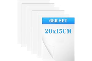 JAOMON Lastre Acrilico 1mm,6 Pezzi 20 x 15 cm Fogli Acrilici Trasparenti Lastra in Metacrilato Acrilico Bianco Pannello Plastica per Decorazione Domestica,Display,Cornice,Pittura