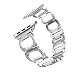 Produktbild Transer® für Apple-Uhr-Reihe 3 Uhrband + Reparatur-Werkzeug, Luxuriöses Echtes Edelstahl-Wiedereinbau Armband mit Rhinestone, Bandlänge: 170-220mm (Apple Watch Series 3 42mm, Silber)