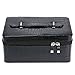 Price comparison product image AFfeco 24/72 Bottles Crocodile Pattern PU Essential Oil Carry Storage Case(Black)
