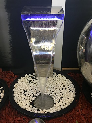 Köhko Wasserfall „Schwan“ aus Edelstahl Wasserspiel mit LED-Beleuchtung - 4
