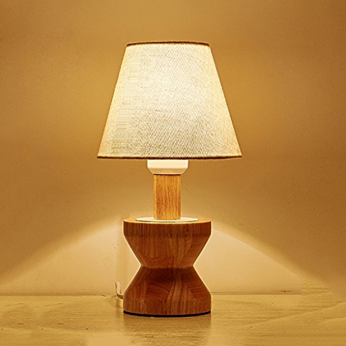 Preisvergleich Produktbild Tischleuchte SYAODU Holzleuchte Karosserie Lampenschirm E27 Lampenfassung, Nordic Wohnzimmer Schlafzimmer Studie Büro Kinderzimmer Leselampe, Nachttischlampe, Nachtlicht, dekorative Beleuchtung