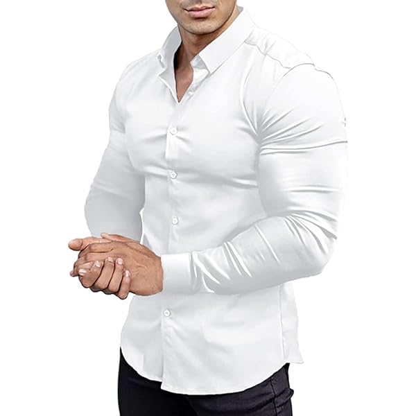 Camicia Uomo Maniche Lunghe DEMEANOR - Cotone A Fibra Lunga - Non Stiratura - Vestibilità Regolare - Camicia Formale Da Abito - Colletto Aperto