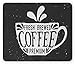 Produktbild Coffee Mouse Pad, Grunge Style Fresh Brewed Coffee Premium Lettering with A Cup Murky Print, Standard Size Rectangle Non-Slip Rubber Mousepad, Charcoal Grey White