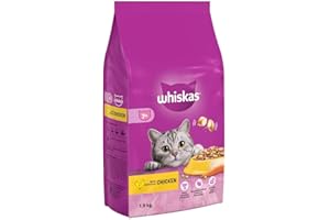 Whiskas 7+ Senior Chicken 4 x 1.9 kg Bags, Senior Dry Cat Food