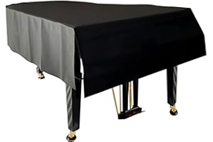 MAVCOBO Leder Grand Piano Cover Grand Piano Schutzhülle Schwarz Klavier Dust Cover Grand Dickes Wildlederfutter -Klaviercover Großes Konzert Abdeckung Für Flügel Klavier(180cm/71in)