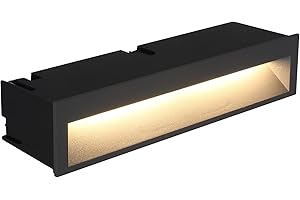 DAWALIGHT Applique Encastré Murale 10W 3000K Blanc chaud 240V LED Lumières Extérieures Murales IP65 Etanche Eclairage Encastrable pour Jardin Chambre Couloir Balcon, Aluminium, Gris foncé