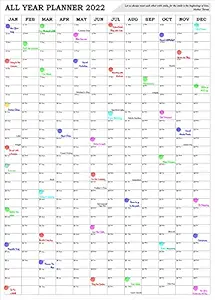 Accuprints Planner, Organizer & Reminder 18x25 inch Wall Calendar 2022 for Wall for Office Home Table Kids All Year Students School Girls Room India Planning New Marking Quotes