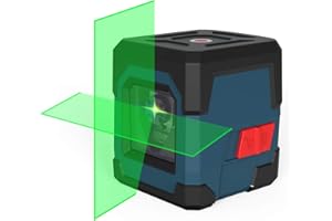 Poziomica Laserowa, RockSeed Cross Line Laser z Samopoziomowaniem, Pionowa i Pozioma Linia, Obrotowy o 360 Stopni, Pokrowiec, Bateria w Zestawie (Zielony)