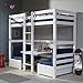 Produktbild Pharao24 Massivholz Hochbett mit Sitzecke Weiß Blau