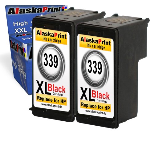 Premium 2x Kompatible Tintenpatronen Als Ersatz für HP 339 XL Schwarz Black BK für Deskjet 6983 6830 5748 6830V 6543D 6543 5743 5745 6540DT 6980dt 6940DT 9800D 6843 5793 5740 6540 6988 5950 6540d 5940 6980 9800 6980d 6520 6620 6840 6940 Druckerpatronen 2x339-hp