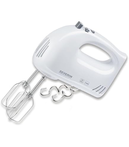 7H Dayron Handmixer Retro – 500 W, 5 Geschwindigkeiten + Turbo, Silber/schwarz