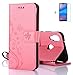 Produktbild Huawei P20 Lite Hülle,Huawei P20 Lite Handyhüllen,Roreikes Neu Filp PU Leder Tasche Case Handyhülle Schutzhülle Leadertasche Premium Lederhülle Flip Case mit Soft TPU Innere im Bookstyle Folio Cover Kartenfächer Magnetverschluss und Standfunktion Schale Etui Handytasche Schmetterlings Blumen Muster im Wallet Design 5.84 Zoll + Gehärteter Glas film