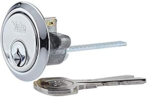 Yale Replacement Rim Cylinder, Suitable for Doors, 4 Keys Provided, P-chrome, 4 Keys, 38 - 57 mm