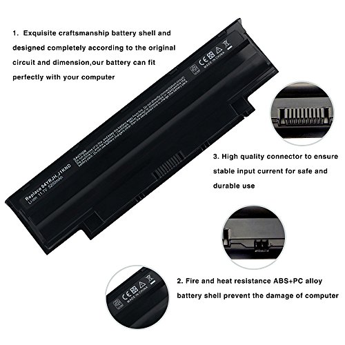 Laptop J1KND Akku Batterie für Dell Inspiron 13r 14r 15r 17r N5110 N5010 N4110 N4010 N7110 N3010 M5110 M4110 M501 M503 4t7jn Series Notebook Battery [Li-ion 11.1V 5200mAh] - 6