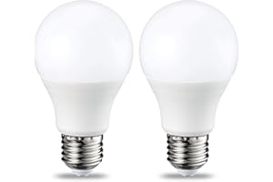 Amazon Basics LED E27 Edison Screw Bulb, 8.5 W (Equivalent to 60W), CRI80, Warm White, Dimmable - Pack of 2