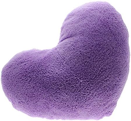 Flyyfree 1/5 Colors Soft Sweet Love Heart Shape Fluffy Throw Pillows Cushions(Purple)