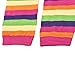 Koly Kids Girls Stripes Rainbow Kneepad Socks Leg Warmer Cotton Leggings (Hot pink)