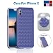 Produktbild Meidom iPhone X Hülle Silikon Schutzhülle Ultra Dünn Handyhülle Gewebte Form TPU Case Kratzfest Cover Hüllen für Apple iPhone X Hülle-Blau