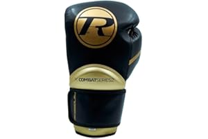 Ringside Combat Series 2.0 Boxing Gloves - Black/Gold | Synthetic Leather Boxing Gloves for Sparring, Training and Boxing | 10oz 12oz 14oz 16oz Boxing Gloves for Men and Women
