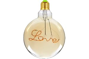 Tianfan - Bombillas redondas de estilo retro de 4 W, con filamento LED y texto «amor» de 220/240 V, E27