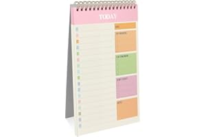 OFFCUP Bloc de Planification Hebdomadaire, 1pc A5 To-Do List de Taches 52 Feuilles (104 Pages), Blocs Note Agenda Quotidien Non Daté Détachable pour Scolaire, Bureau & Personnel, Rose