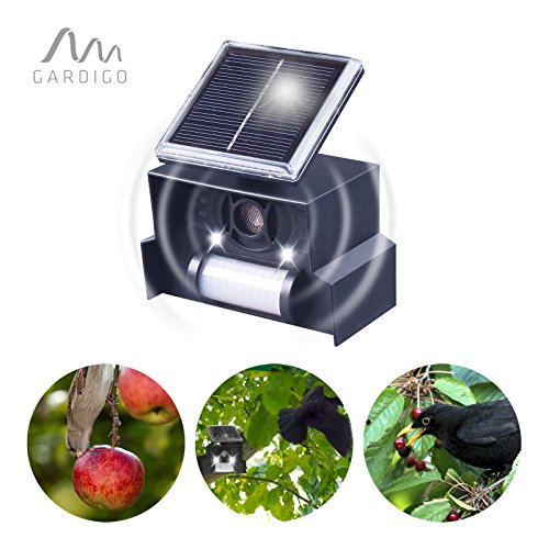 Gardigo Solar Vogelabwehr elektronische Vogelscheuche mit Ultraschall und Blitzlicht - 2