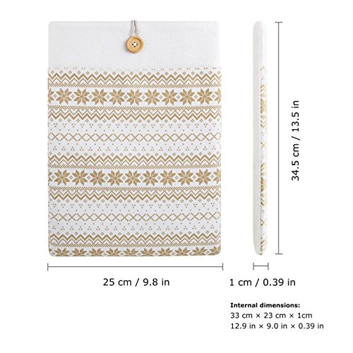 Inateck 13,3 Zoll Macbook Air/ Pro Retina Canvas-Gewebe Sleeve Hülle, Bohemia Laptop Tasche mit Stickmuster speziell für 13,3 Zoll Apple Macbook Pro Retina / Macbook Air, die meisten 11-Zoll-Ultrabook Netbook [Größe: 13,3-Zoll, Simple White] - 2
