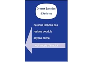 kinoco Constat Amiable d'Accident Automobile Agréé -Lot de 1 - Valable pour Toutes Assurances en France et Europe