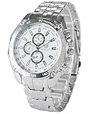 EASTPOLE Herren Quarzuhr Analog Anzeige Wei? Zifferblatt Silber Aluminium Armband PHN079
