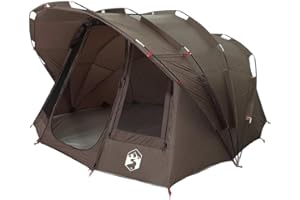 vidaXL Tienda de Pesca para 5 Personas Impermeable marrón, Tienda de campaña, Refugio de Pesca, Refugio de Camping, Tienda de Camping