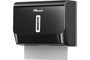 PLUSSEN Dispenser per Asciugamani di Carta da Parete,porta salviette di carta bagno,Tovaglioli Piegati a Z ed Intercalati dispenser asciugamani carta,Può Contenere Fino A 200 Fogli （6006 nero）