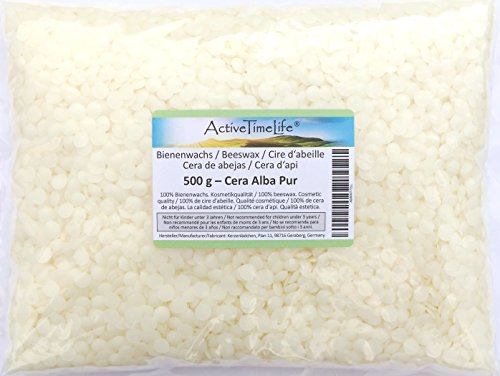 100% reine Bienenwachs Pastillen Bio, weiß, 500 g, für Kosmetik Kerzen Cremes Salben Seifen