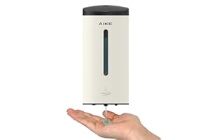 AIKE AK1205E Distributeur de Savon Automatique Mural, Capacité Importante en Acier Inoxydable pour Salle à Manger et Toilettes