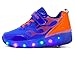Produktbild Mr.Ang Mit LED Skateboard Lichter blinken Schuhe Räder Schuhe Unisex Skateboard Schuhe Turnschuhe Skateboard Lnline Sneaker Einzelnes Rad Jungen Mädchen Kinder Wanderschuhe neutral Rollschuh Schuhe